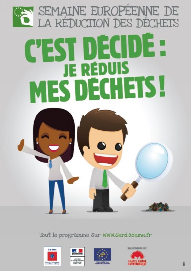 Affiche officielle 2022 de la Semaine Européenne de la Réduction des Déchets : « C'est décidé, je réduis mes déchets »