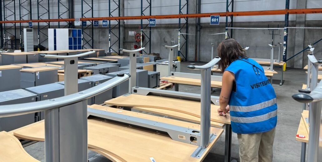 Inventaire fait par CircularPlace dans un entrepôt