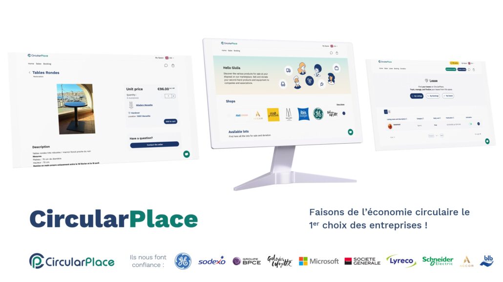 Interface de la plateforme CircularPlace de gestion circulaire des actifs